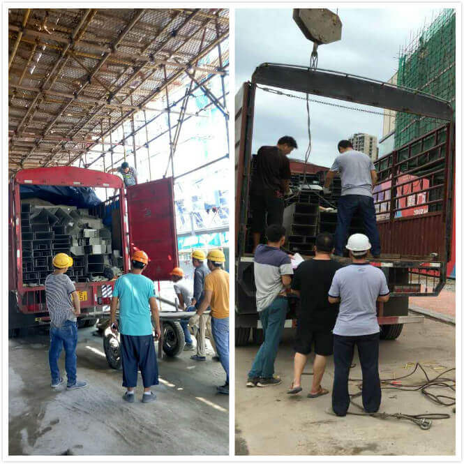 梅州五華奧園廣場(chǎng)電纜橋架進(jìn)場(chǎng)(圖3) 梅州五華奧園廣場(chǎng)電纜橋架卸貨現(xiàn)場(chǎng)